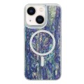 For iPhone 14 Plus Shell Texture Multicolor MagSafe TPU Phone Case(Peacock Blue)