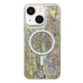 For iPhone 14 Plus Shell Texture Multicolor MagSafe TPU Phone Case(Olive Colour)