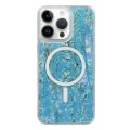 For iPhone 14 Pro Shell Texture Multicolor MagSafe TPU Phone Case(Sky Blue)