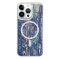 For iPhone 14 Pro Shell Texture Multicolor MagSafe TPU Phone Case(Peacock Blue)