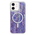 For iPhone 12 / 12 Pro Shell Texture Multicolor MagSafe TPU Phone Case(Purple)