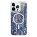 For iPhone 12 Pro Max Shell Texture Multicolor MagSafe TPU Phone Case(Peacock Blue)