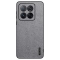 For Xiaomi 14 Pro Tree Bark Leather Shockproof Phone Case(Grey)