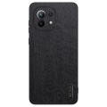For Xiaomi Mi 11 Tree Bark Leather Shockproof Phone Case(Black)