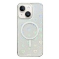 For iPhone 15 Plus Laser Love MagSafe TPU Phone Case(Transparent)