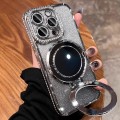 For iPhone 14 Pro MagSafe Rhinestone Mirror Glitter TPU Phone Case(Space Silver)