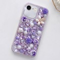 For iPhone 7 / 8  Rose Hand-set Diamond PC Phone Case(Purple)