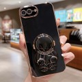For iPhone 7 Plus / 8 Plus Embrace Stars Electroplating Astronaut Holder Phone Case(Black)