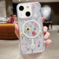 For iPhone 15 Plus Spring Garden MagSafe TPU Phone Case(F01 Love of Butterfly)