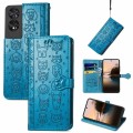 For TCL 40 NXTpaper 5G Cat and Dog Embossed Leather Phone Case(Blue)