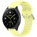 For Xiaomi Watch 2 Solid Color Metal Silver Buckle Silicone Watch Band, Size: L(Yellow)