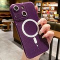 For iPhone 14 Plus / 15 Plus Jelly Glitter Solid Color MagSafe TPU Phone Case(Night Purple)