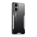 For OPPO A96 Blade Series TPU Hybrid Metal Phone Case(Silver)