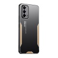 For OPPO A93 Blade Series TPU Hybrid Metal Phone Case(Gold)