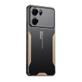 For OPPO Reno4 Blade Series TPU Hybrid Metal Phone Case(Gold)