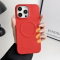 For iPhone 15 Pro Max MagSafe Thermal Sensor Discoloration Silicone Phone Case(Red)