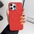 For iPhone 15 Pro MagSafe Thermal Sensor Discoloration Silicone Phone Case(Red)