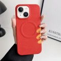 For iPhone 15 MagSafe Thermal Sensor Discoloration Silicone Phone Case(Red)