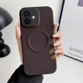 For iPhone 12 MagSafe Thermal Sensor Discoloration Silicone Phone Case(Dark Brown)