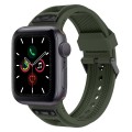 For Apple Watch Series 5 44mm Breathable Stainless Steel Mesh TPU Watch Band(Green Black)