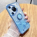 For Huawei Pura 70 Pro Gradient Glitter Immortal Flower Ring All-inclusive Phone Case(Blue)