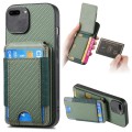 For iPhone 7 Plus / 8 Plus Carbon Fiber Vertical Flip Wallet Stand Phone Case(Green)