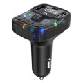C56 PD Type-C + Dual USB Car Charger Colorful Light Car Bluetooth Adapter FM Transmitter