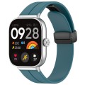 For Redmi Watch 4 Groove Folding Magnetic Buckle Silicone Watch Band(Cyan)