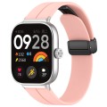 For Xiaomi  Mi Band 8 Pro Groove Folding Magnetic Buckle Silicone Watch Band(Pink)