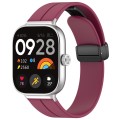 For Xiaomi  Mi Band 8 Pro Groove Folding Magnetic Buckle Silicone Watch Band(Wine Red)