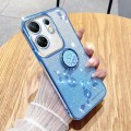 For Infinix Zero 30 4G Gradient Glitter Immortal Flower Ring All-inclusive Phone Case(Blue)