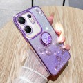 For Infinix Zero 30 4G Gradient Glitter Immortal Flower Ring All-inclusive Phone Case(Purple)