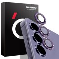 For Samsung Galaxy S24 5G NORTHJO Camera Lens Bling Glitter Metal Ring Tempered Glass Film(Purple)