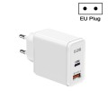 QC5.0 USB / PD25W Type-C Super Fast Charging Full Protocol Phone Charger, EU Plug(White)
