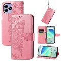 For UMIDIGI G5 Butterfly Love Flower Embossed Leather Phone Case(Pink)