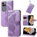 For vivo S18 Pro Butterfly Love Flower Embossed Leather Phone Case(Light Purple)