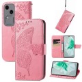 For vivo S18 Butterfly Love Flower Embossed Leather Phone Case(Pink)