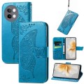 For vivo S18e Butterfly Love Flower Embossed Leather Phone Case(Blue)