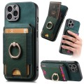 For iPhone 15 Pro Max Retro Splitable Magnetic Stand Card Bag Leather Phone Case(Green)