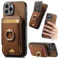 For iPhone 15 Pro Retro Splitable Magnetic Stand Card Bag Leather Phone Case(Brown)