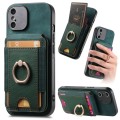 For iPhone XS Max Retro Splitable Magnetic Stand Card Bag Leather Phone Case(Green)