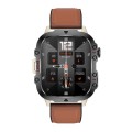 QX11 1.96 inch Color Screen Smart Watch Leather Strap Support Bluetooth Call(Brown)