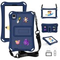 For Samsung Galaxy Tab A9 8.7 2023 X115 Hi Baby EVA Full Body Tablet Case with Strap(Navy Blue)