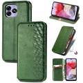 For UMIDIGI G5 Cubic Grid Pressed Magnetic Leather Phone Case(Green)