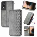 For TCL 40 Nxtpaper 5G Cubic Grid Pressed Magnetic Leather Phone Case(Grey)