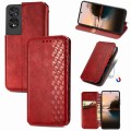 For TCL 40 Nxtpaper 5G Cubic Grid Pressed Magnetic Leather Phone Case(Red)