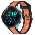 For Garmin Forerunner 265 22mm Two Color Textured Silicone Watch Band(Orange+Black)
