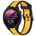 For Garmin Forerunner 255 22mm Two Color Textured Silicone Watch Band(Yellow+Black)