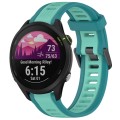 For Garmin Forerunner 255 22mm Two Color Textured Silicone Watch Band(Teal)