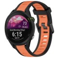 For Garmin Forerunner 255 Music 22mm Two Color Textured Silicone Watch Band(Orange+Black)